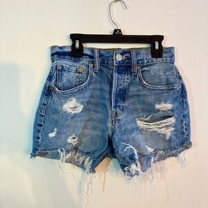 Aeropostale Blue Distressed Jean Shorts